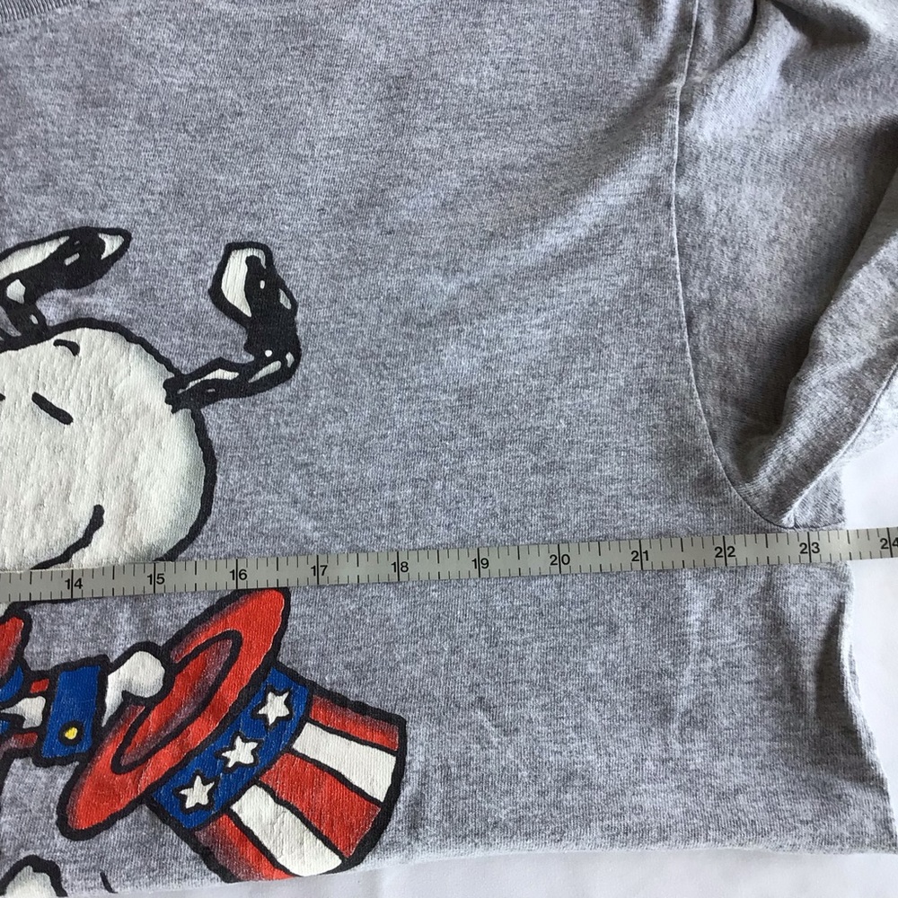 Peanuts Snoopy &  Woodstock Apparel XL Gray 4th of July Graphic T-Shirt - Picture 8 of 8